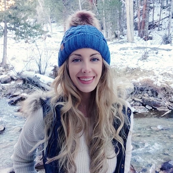 Womens Winter Warm Fleece Lined Knitted Soft Ski Cuff Beanie Hat with Pom Pom - Picture 7 of 8